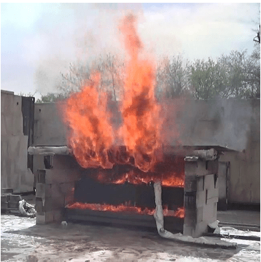 Reservpoir PEHD test au feu